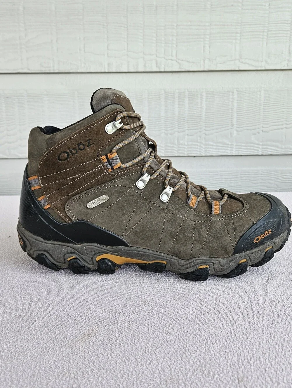Oboz Bridger Hiking Boots Men SZ 12 WIDE Brown Sudan B-Dry Waterproof Hunting